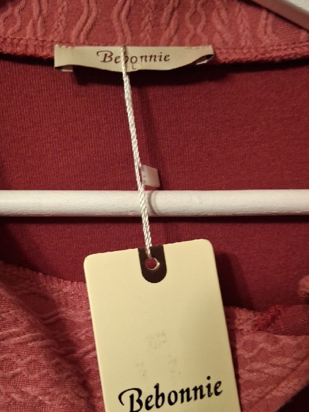 Boheme Red/Pink Long-Sleeve Tunic with Detailed Collar - Picture 2 of 11